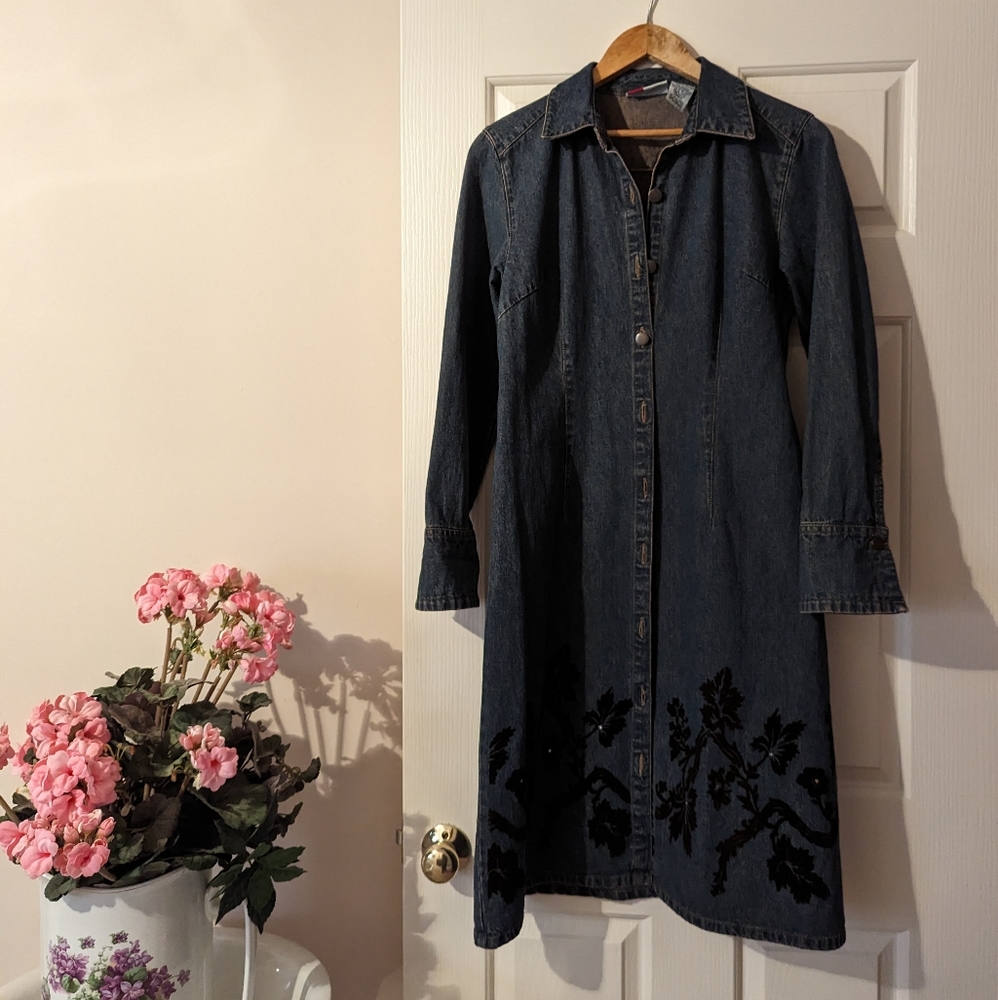 Denim coat buttons up the front size medium